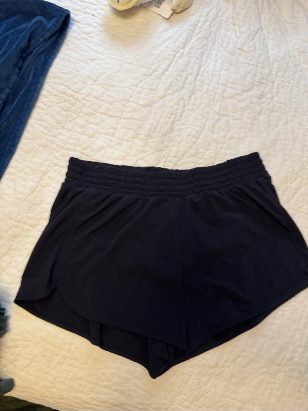 Zella Black Smocked-Waist Athletic Shorts